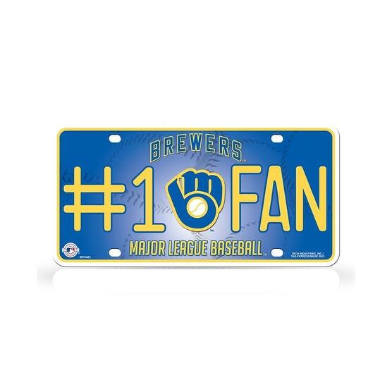 Shop Milwaukee Brewers Glove Logo 1 Fan License Plate Multi Free Shipping On Orders Over 45 Overstock 19855775