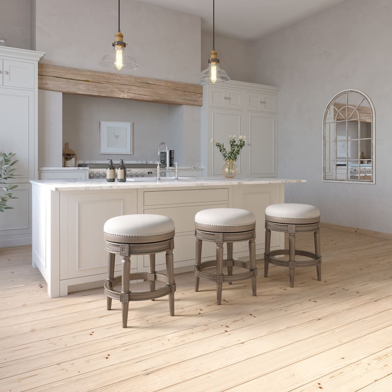 New Ridge Home Goods Chapman Counter-Height Backless Swivel Bar Stool - Counter Height