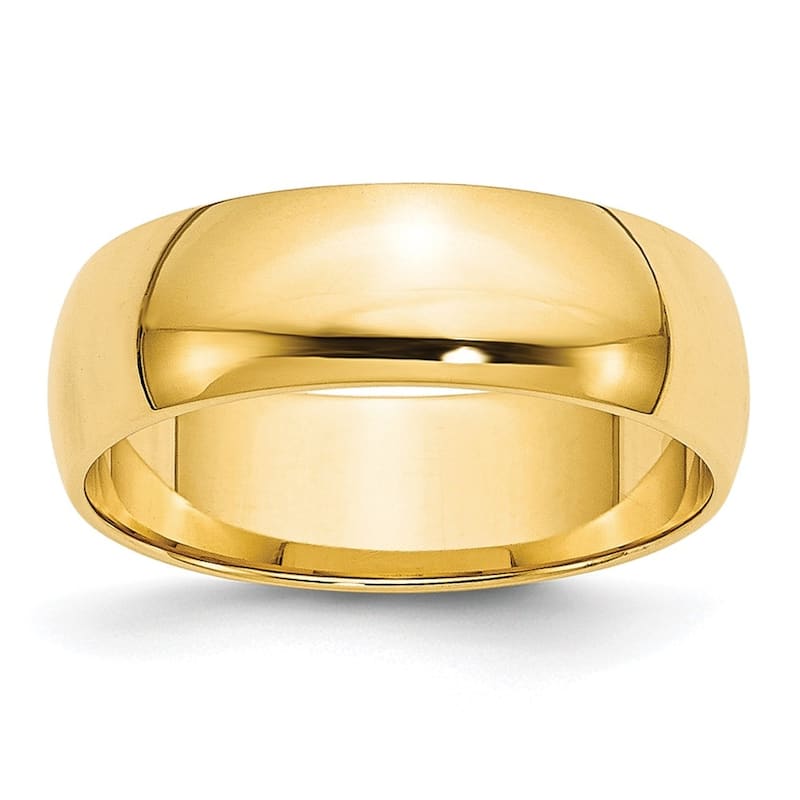 Oxford Ivy Men's Solid 10K Gold 6mm Classic Plain Wedding Band - Yellow - 11.5