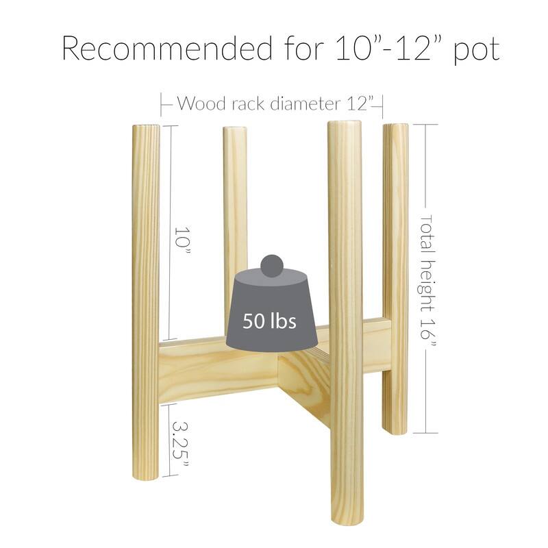 Mid-Century Modern Wood Plant Display Stand (Stand Only)