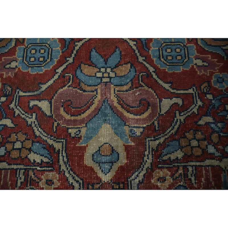 Hand Knotted Oriental 100% Wool Carpet Traditional Floral Oranges & Rust Tabriz Area Rug - 17' 9'' X 12' 8''