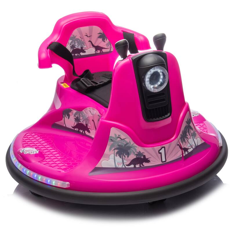 12V Kids Ride On Bumper car W/Parents control,Rotate 360 degrees,Two-handed switch for direction control For kids of 2-5