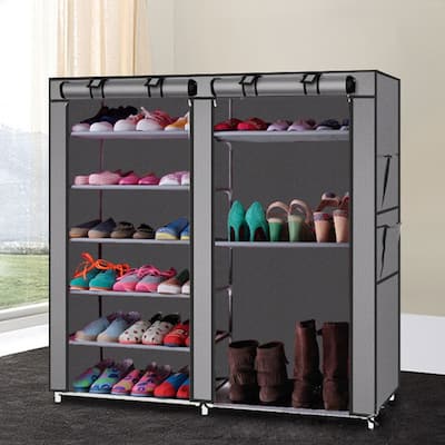 2-row 9 lattices Shoe Rack Boot Shelves Storage