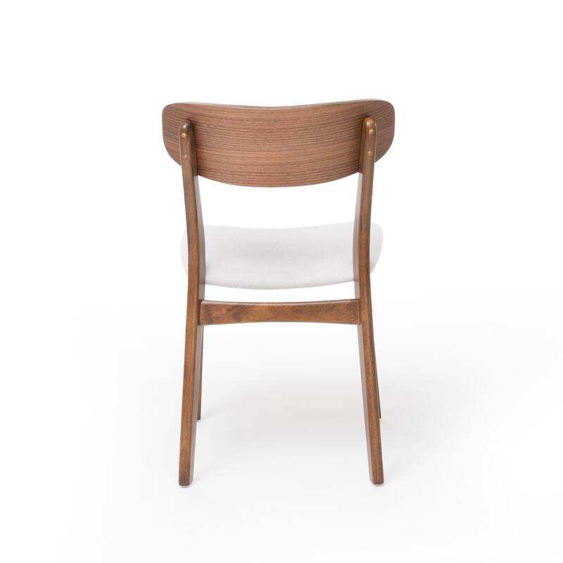 Fabric-upholstered Wood Dining Chairs (Set of 2) by Christopher Knight