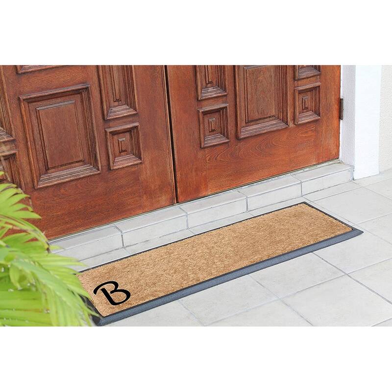 Rubber/Coir Molded Lucida 16-inch x 48-inch Monogrammed Doormat