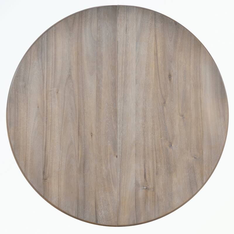 Round Extendable Wood Dining Table