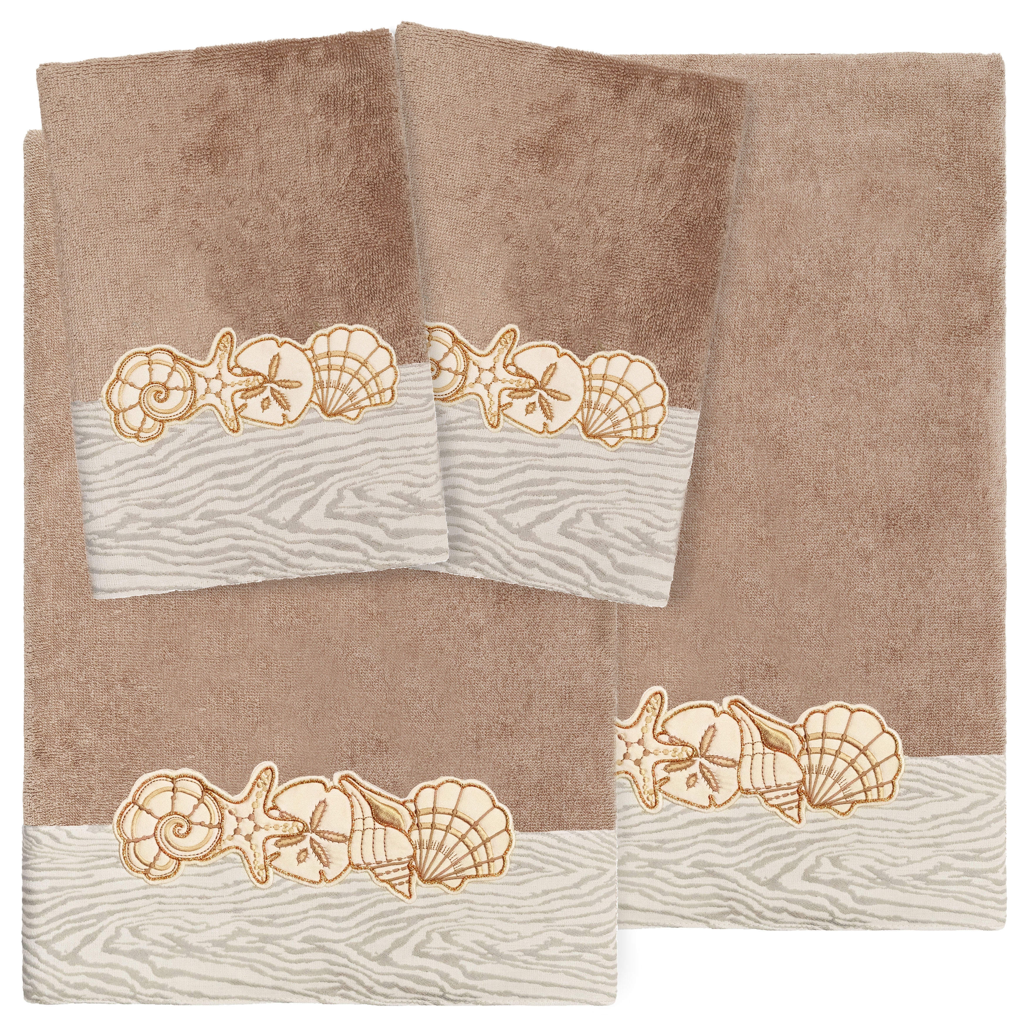 Authentic Hotel and Spa Shell Row 4 PC Towel Set