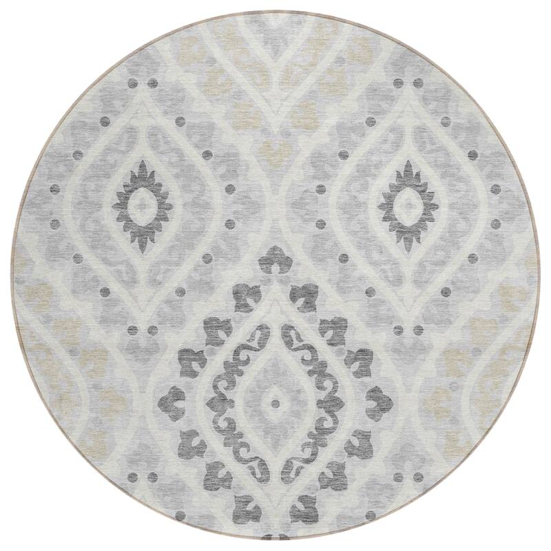 Machine Washable Indoor/ Outdoor Chantille Ttransitional Medallion Rug