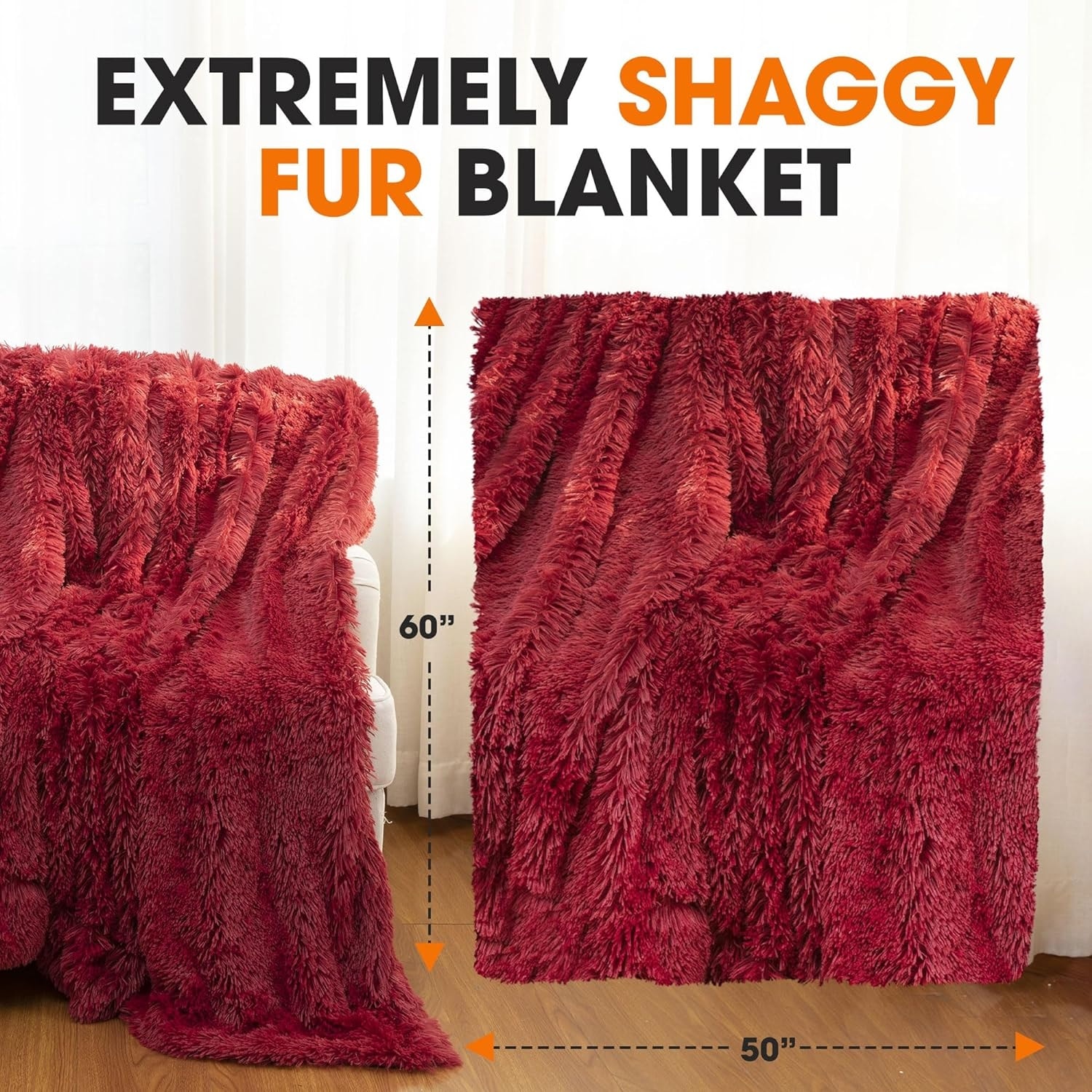 Cheer Collection Reversible Faux Fur Accent Throw Blanket-image