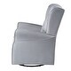 preview thumbnail 5 of 6, Grey Glider Swivel Chair: Transitional Design, Tufted Back, Stable Metal Base