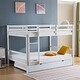 preview thumbnail 25 of 31, Full Size Bunk Bed With Trundle Bed, With Ladder And Safety Rails Pinewood Bunk Bed