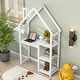 preview thumbnail 15 of 32, House-shaped Wooden writing Desk,Kids study Table,Bookshelf & Toy Storage