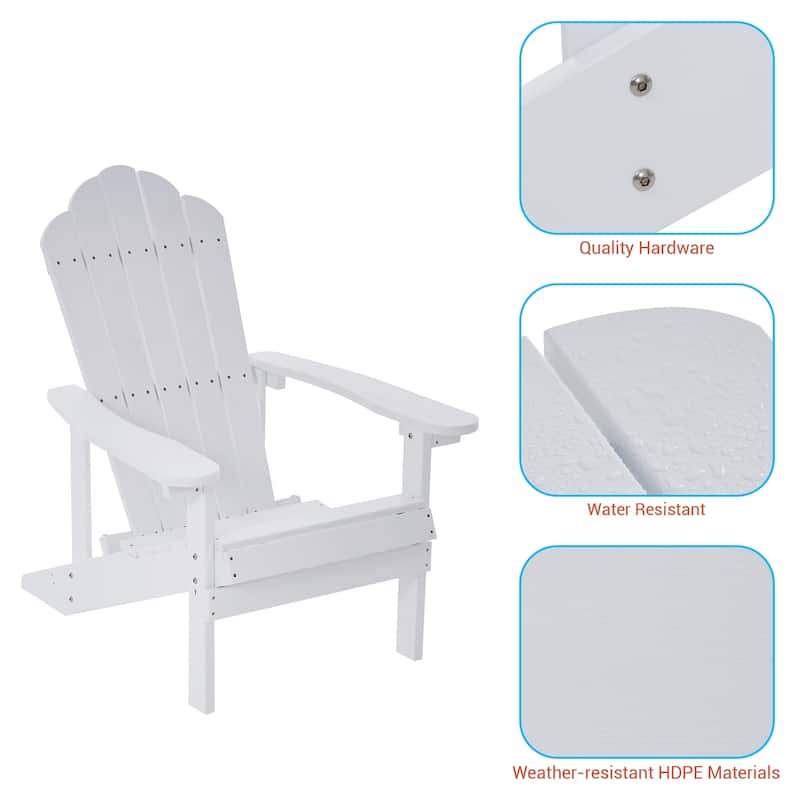 BONOSUKI Outdoor Adirondack Chair,HIPS Wooden-Like Finish Single Chair
