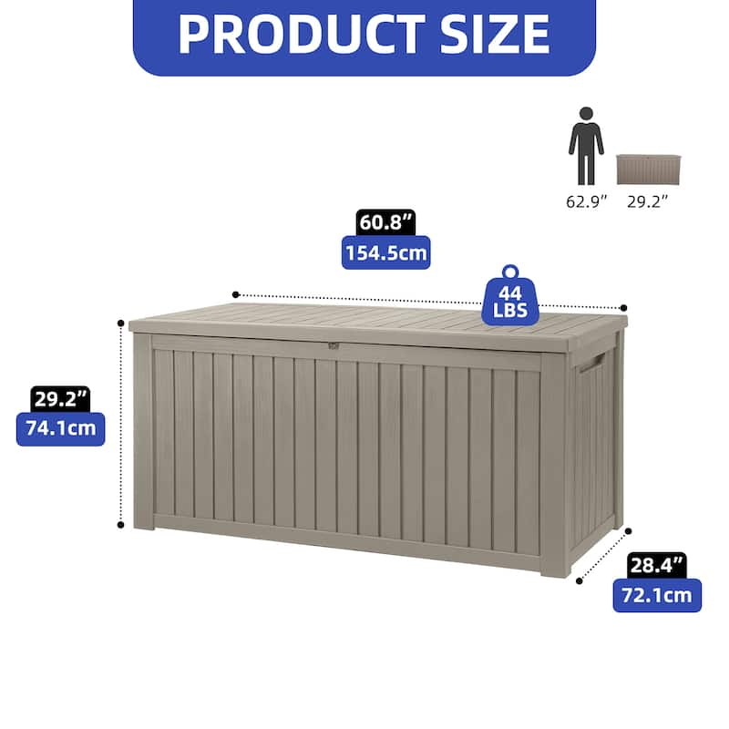 180-230 Gallon Outdoor Storage Waterproof Deck Box