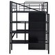 preview thumbnail 5 of 7, Twin Size Metal Loft Bed with Drawers, Storage Staircase & Small Wardrobe