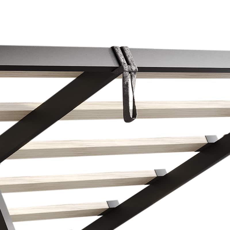 CraftPorch Luxury Wingback Platform Lift Up Storage Bed