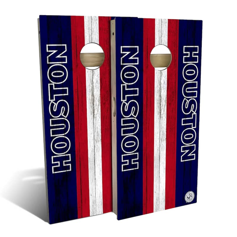 Houston Football Outdoor Cornhole Board Set - Premium 2x4 - Include Carrying Case