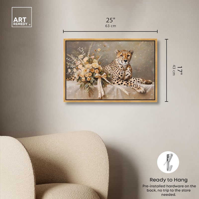 Bouquet Cheetah Canvas by Art Remedy
