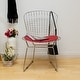 preview thumbnail 15 of 16, Mid Century Chrome Wire Dining Chair with Faux Leather Seat Pads