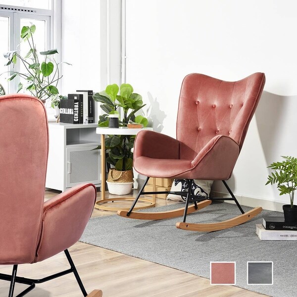 Modern velvet rocking 2025 chair