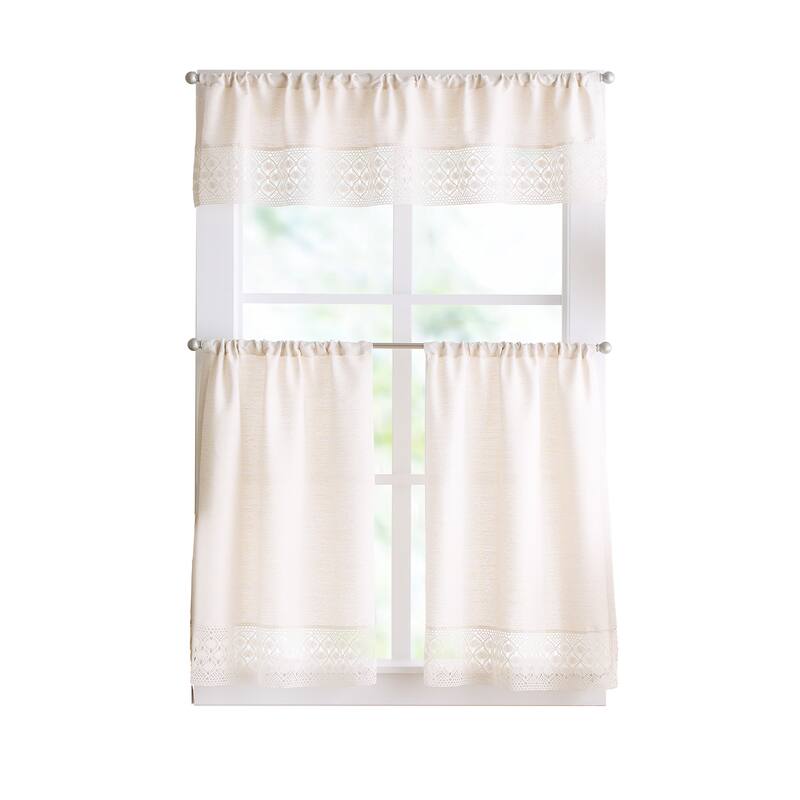 Peri Home Bahia 3-piece Valance and Tiers Set