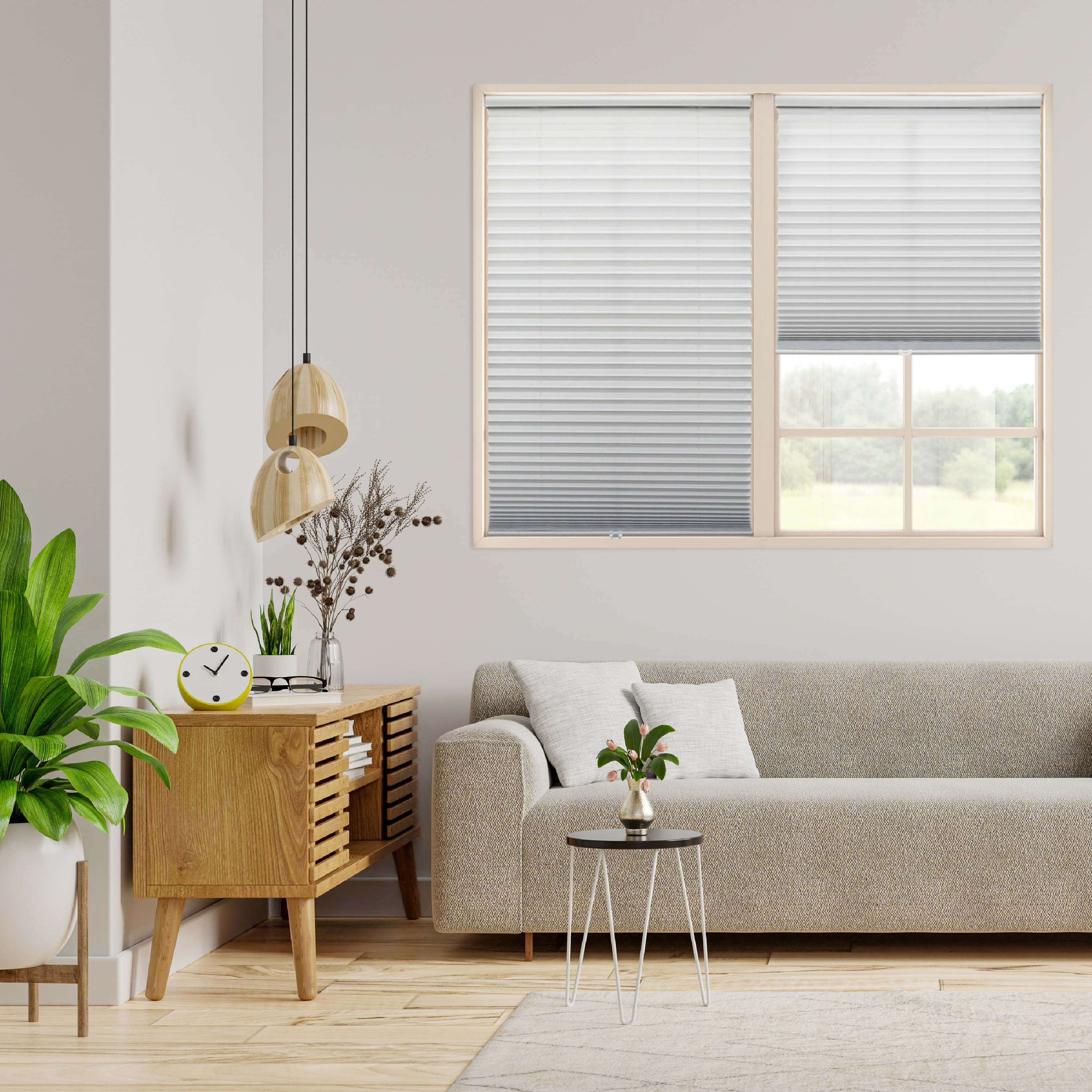 Regal Estate 48-inch Silver Grey Light-filtering Pleated Shade