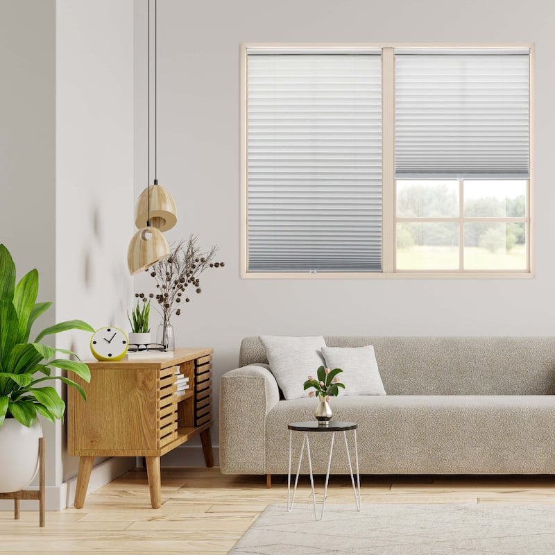 64-inch Silver Grey Light-filtering Pleated Shade