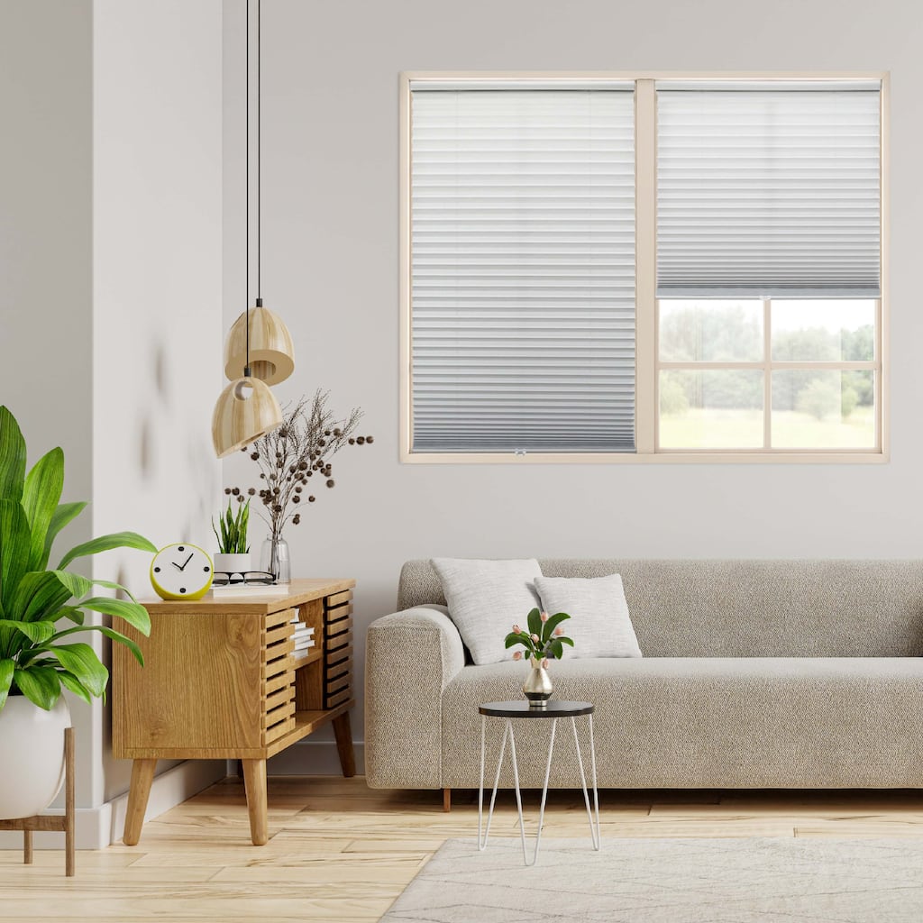 64-inch Silver Grey Light-filtering Pleated Shade