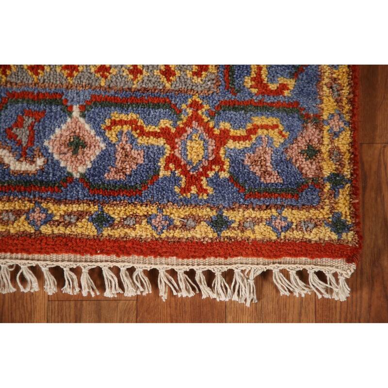 Geometric Kazak Indian Runner Rug Hand-knotted Wool Carpet - 2'8"x 10'0"