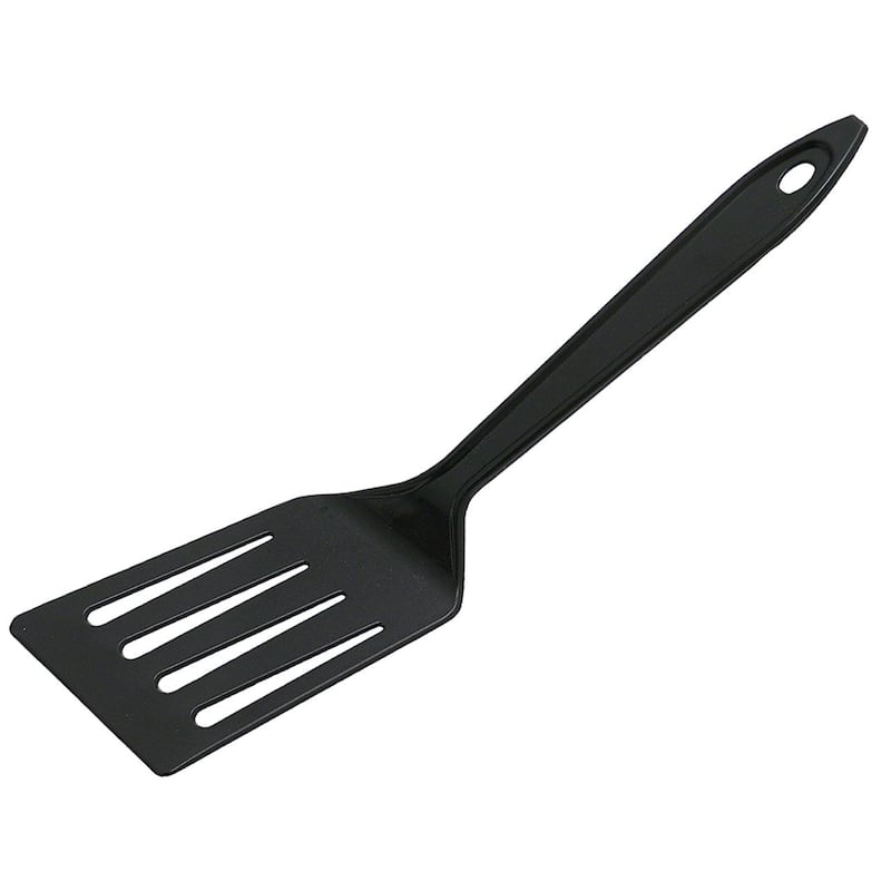 Hutzler 11-inch LOPOL Reinforced Nylon Slotted Spatula Turner, Set of 2 - Black