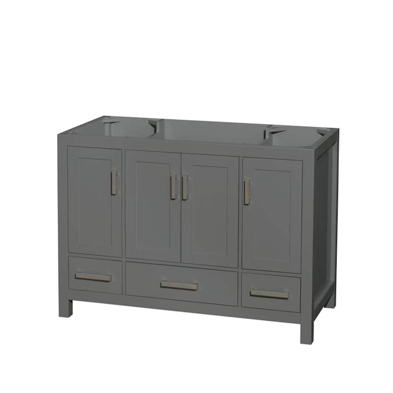 Wyndham Collection WCS141448SSXXMXX Sheffield 48" Hardwood Vanity - Dark Gray / Brushed Chrome Hardware - Painted