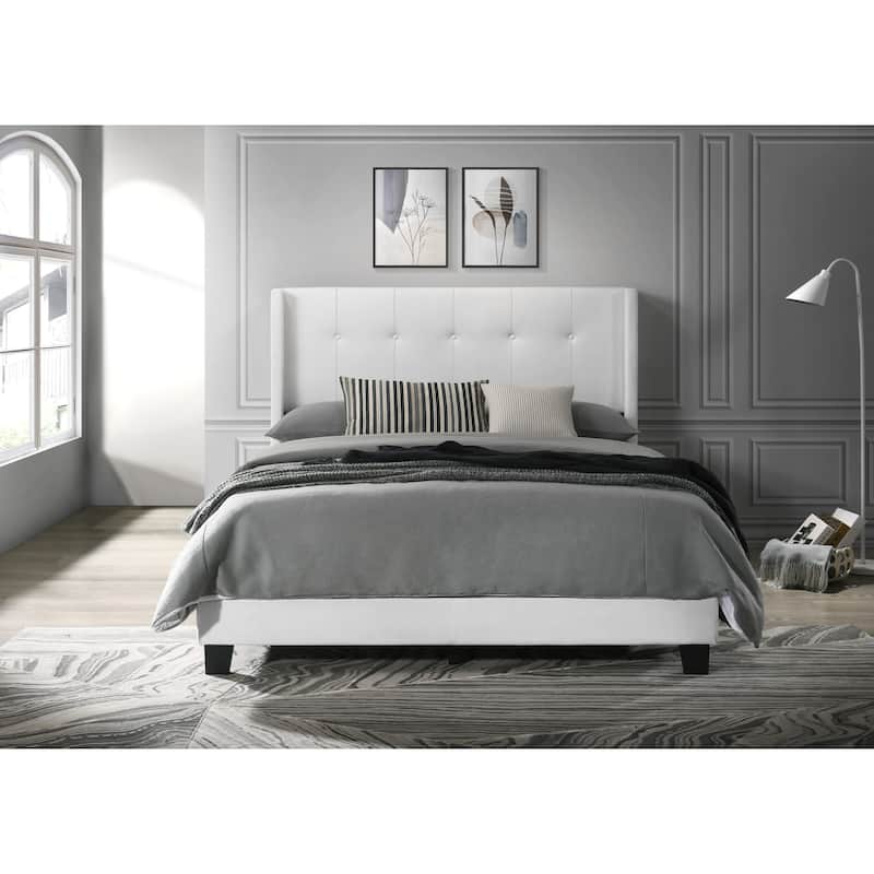 Evelyn Upholstered Panel Bed - White - Full