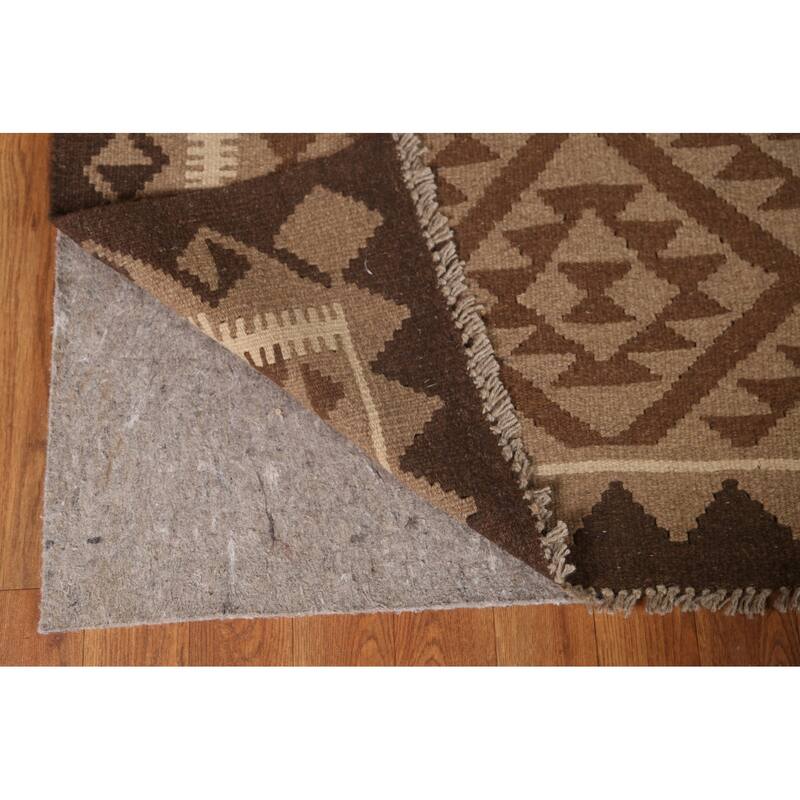 Geometric Tribal Kilim Oriental Area Rug Flat-woven Wool Carpet - 5'4" x 8'5"