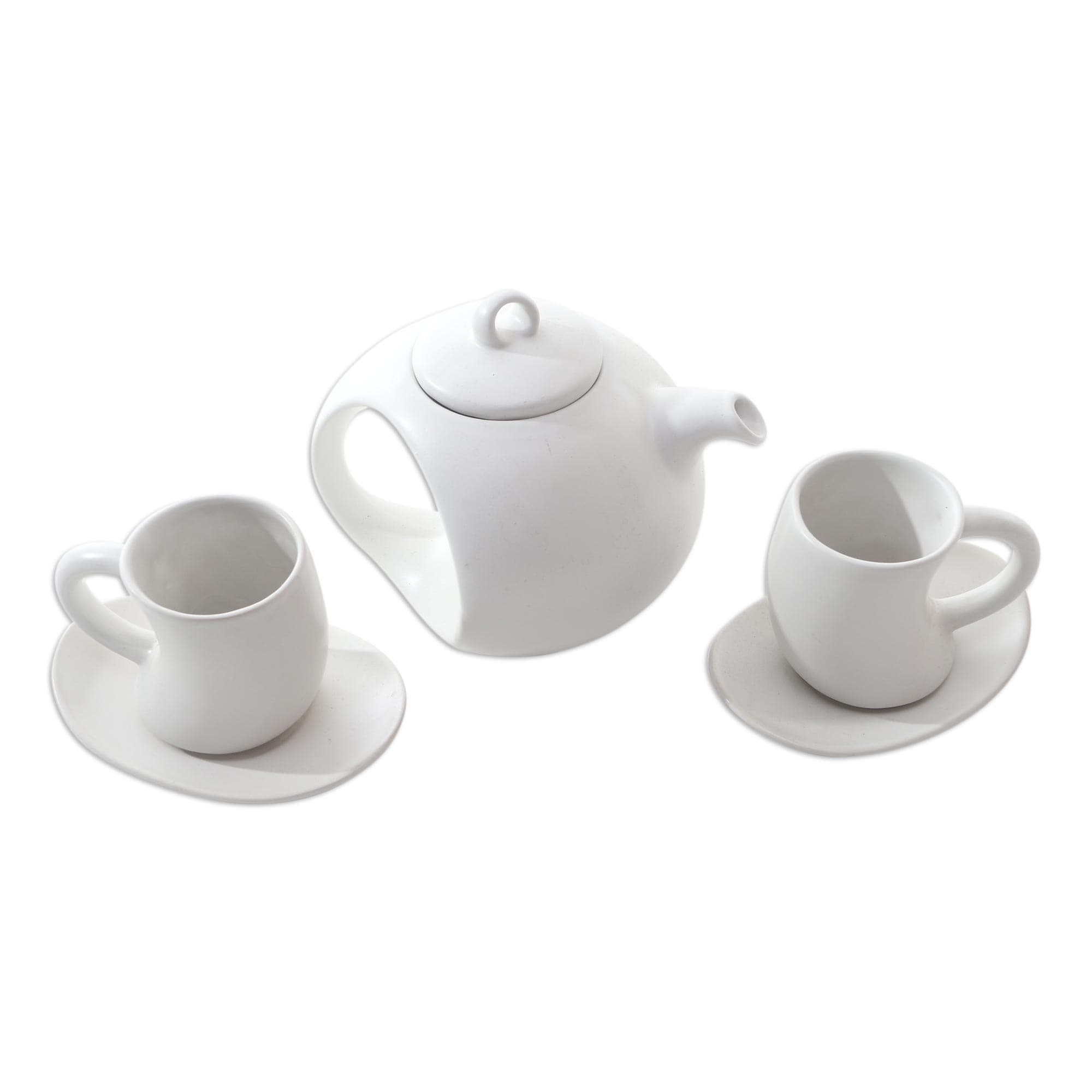 Novica Handmade Pour The Tea In White Ceramic Tea Set (Set For 2)