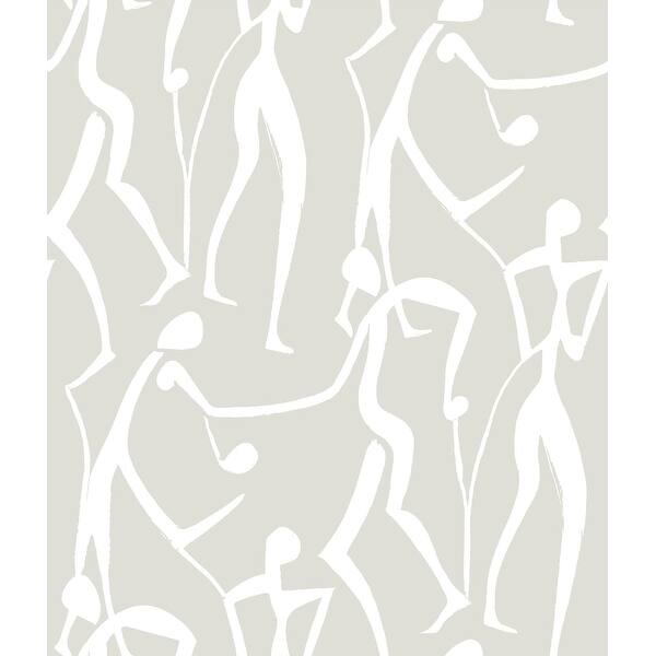 slide 2 of 7, York Wallcoverings Joyful Dancers Lichen Grey Wallpaper