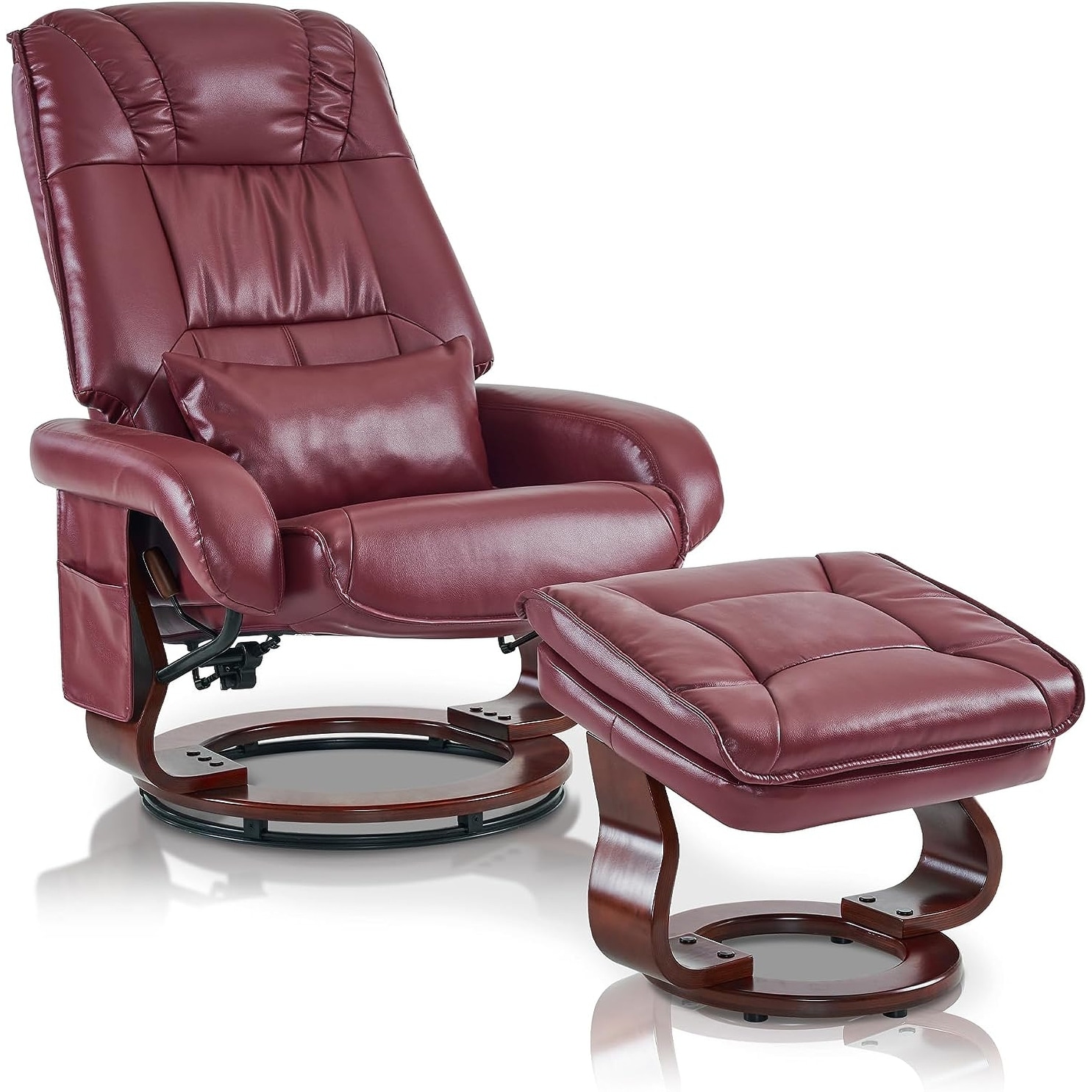 MCombo Swivel Recliners with Ottoman Vibration Massage TV Chairs Ergonomic Lounge Chair for Living Room Faux Leather 4877 Bed Bath Beyond 38430050