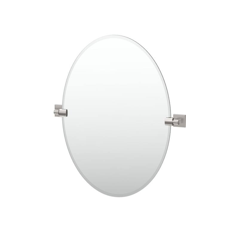 Gatco 5619 Mode 26-1/2" x 22-1/8" Contemporary Oval Frameless Bathroom - Satin Nickel