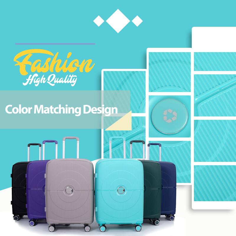 Durable Polypropylene Hardshell Suitcase Set with 360° Spinner Wheels & TSA Lock (20/24/28)