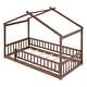 preview thumbnail 64 of 62, Wood House Bed Frame with Roof and Fence, for Kids, Teens, Girls, Boys