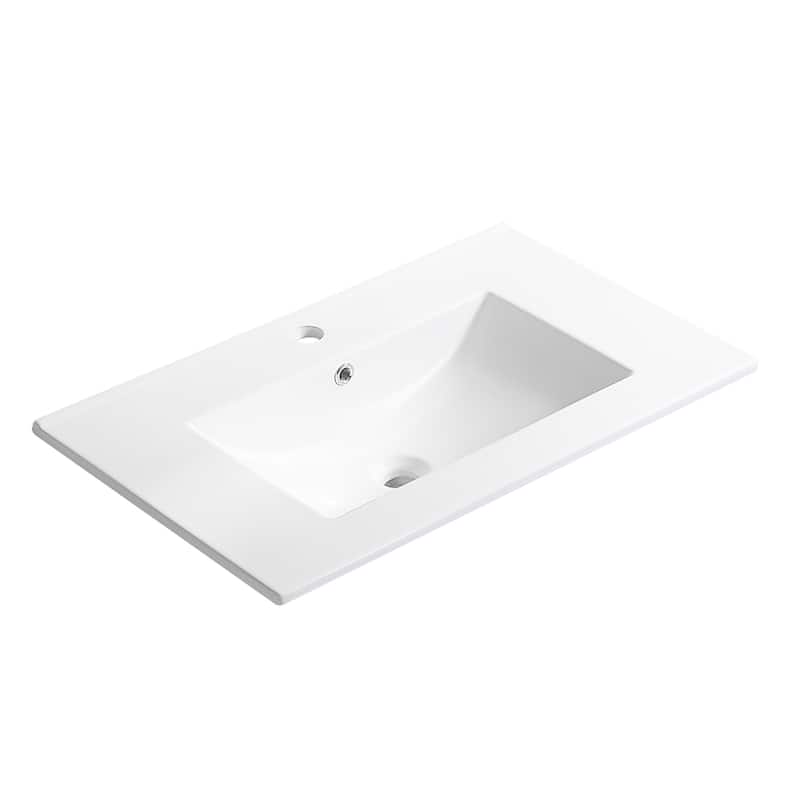 36" Bathroom Vanity Ceramic Sink - White
