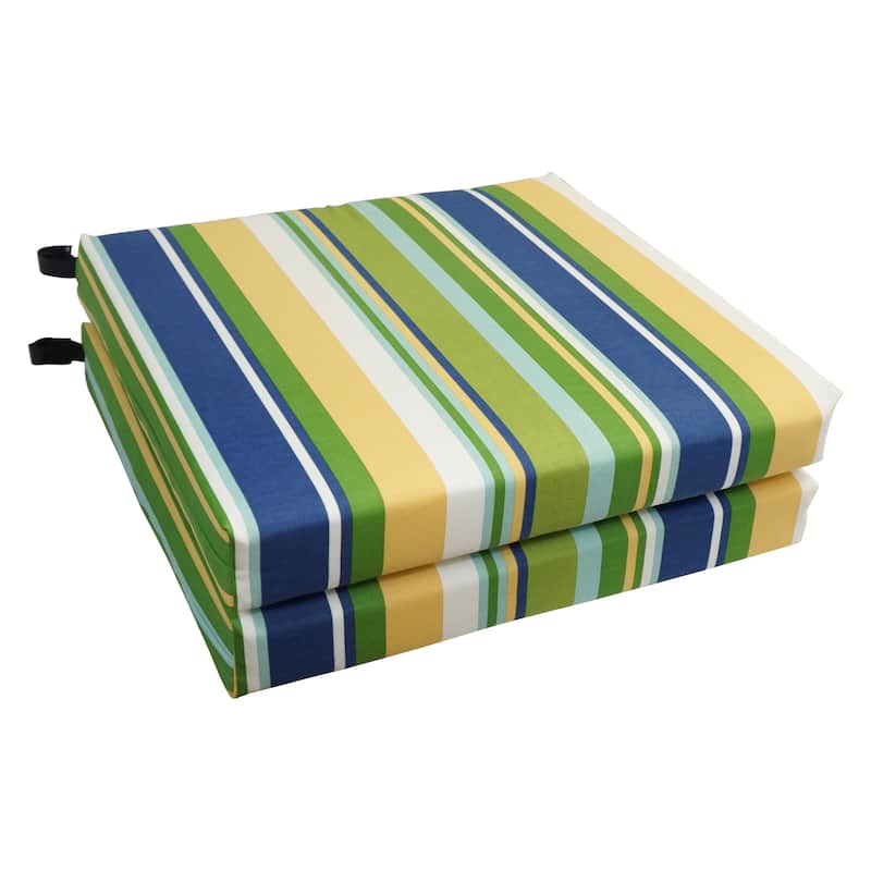 20-inch by 19-inch Patterned Outdoor Chair Cushions (Set of 2) - Mccoury Pool