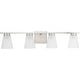 preview thumbnail 1 of 10, Tanner Collection Four-Light Brushed Nickel Transitional Vanity Light - 31.12 in x 6.5 in x 7.12 in 31.12 in x 6.5 in x 7.12 in