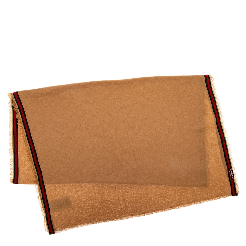 Gucci GG Jacquard Tape Trim Scarf