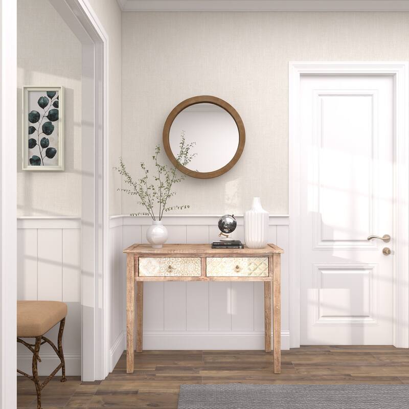 Brown Contemporary Wall Mirror