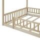 preview thumbnail 16 of 69, Playhouse Design House Bed Frame with Fence, Roof & Semi-Enclosed Space, Sturdy Pinewood Construction