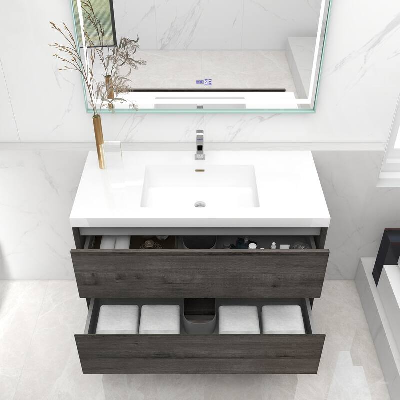 Selina 42" Wall Mounted Vanity with Single Sink - 42