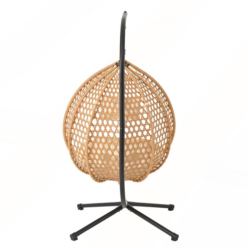 Elegant Outdoor Egg-Shaped Hanging Chair with Stand