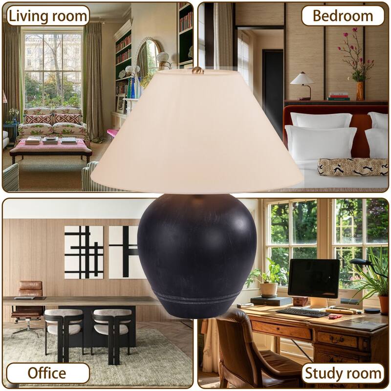 Ceramic Table Lamp with Linen Shade