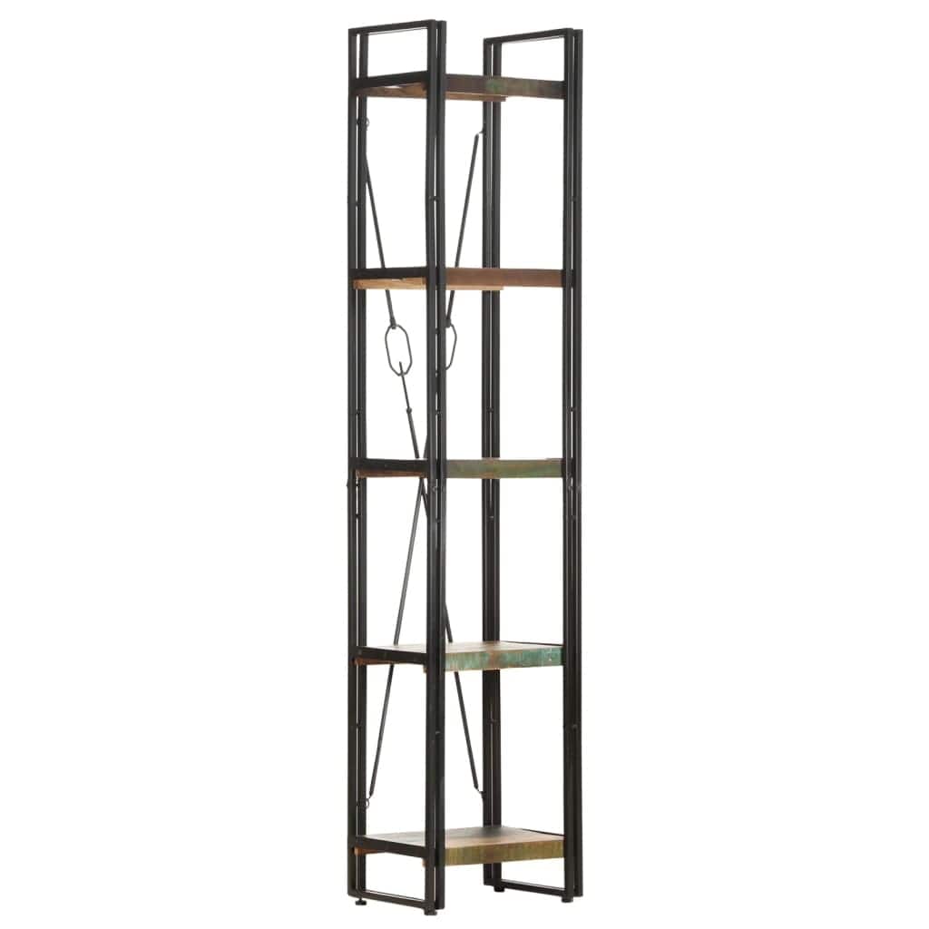 vidaXL 5-Tier Bookcase 15.7"x11.8"x70.9" Solid Reclaimed Wood