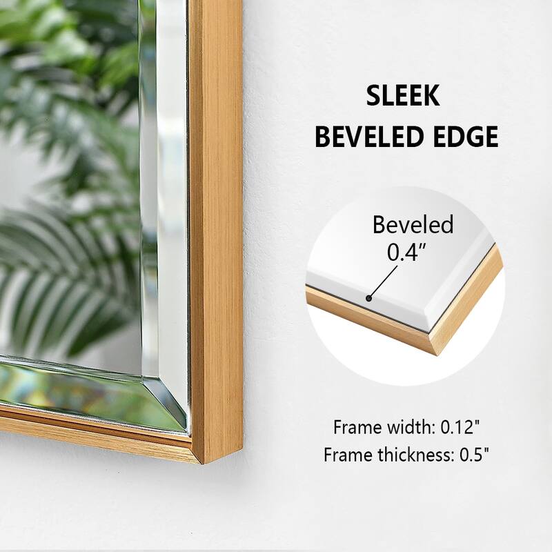 Rectangle Metal Framed Beveled Edge Bathroom Vanity Mirror